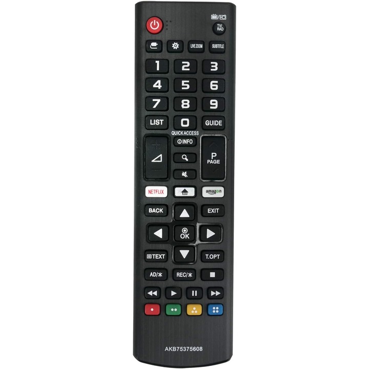 Telecomandă Allimity pentru Televizoare LG AKB75375608, funcționare imediată, alimentare cu 2 baterii AAA