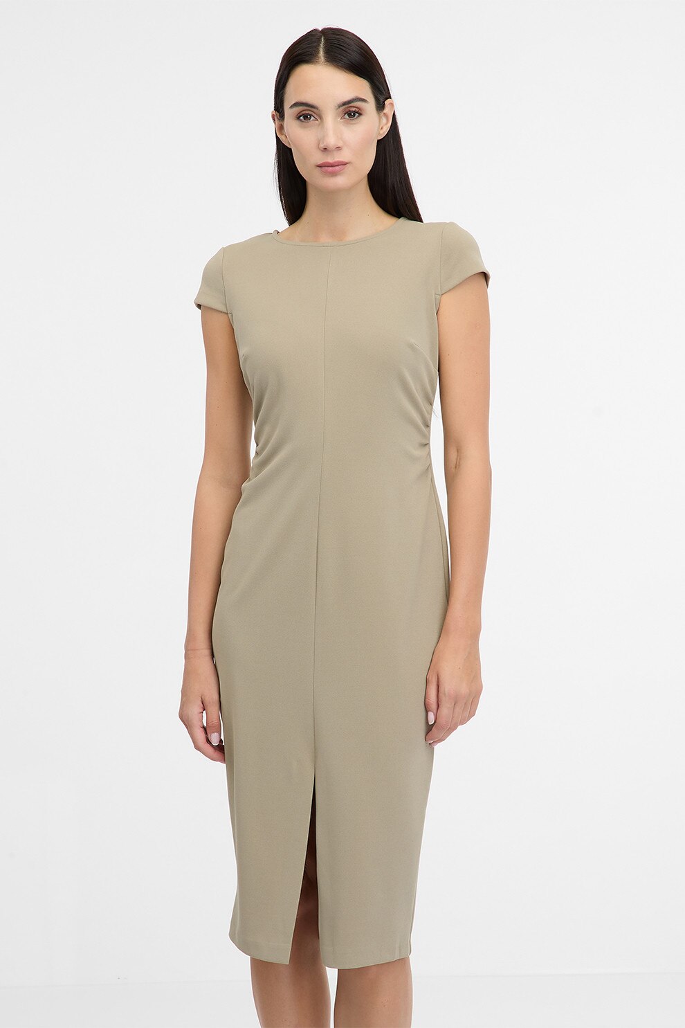 ORSAY, Rochie creion cu slit frontal, Grej, 34