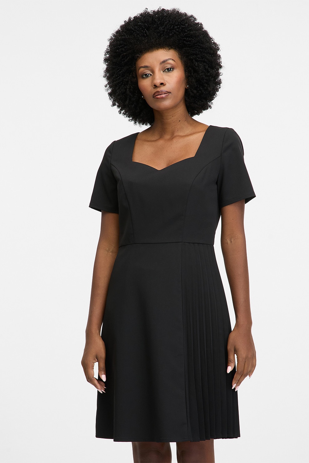 ORSAY, Rochie cu croiala A si decolteu sweetheart, Negru stins, 40