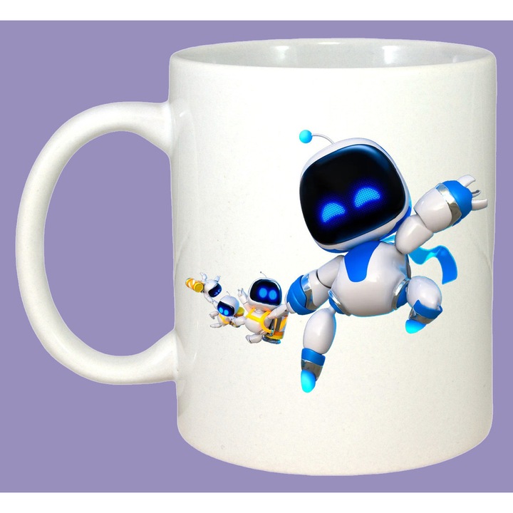 Cana Astro Bot personaj erou in actiune, Sarbatori, Cadou, Cri-Flo, Culoare Alb, 330 ml