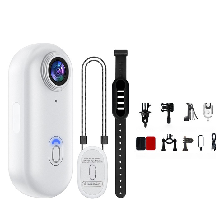 Камера за тяло 4K Ultra HD, Rqiurpn, WiFi свързаност, спортна камера за тяло, 3840*2160, цикличен запис, магнитен монтаж, широк ъгъл 120º, IPX7, стойка за велосипед, магнитна връзка, пружинна щипка