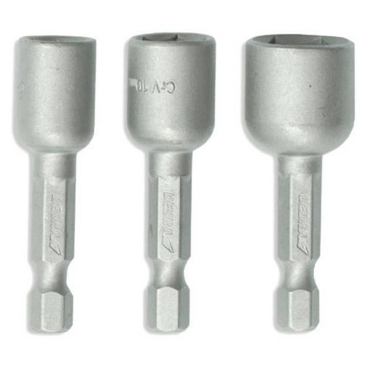 Mágneses dugókulcs készlet 3 db – 8, 10, 13 mm, 1/4", CrV