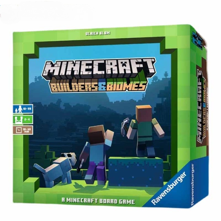 Joc de societate Minecraft, pentru 2-4 jucatori, 10 ani si peste, verde, set complet