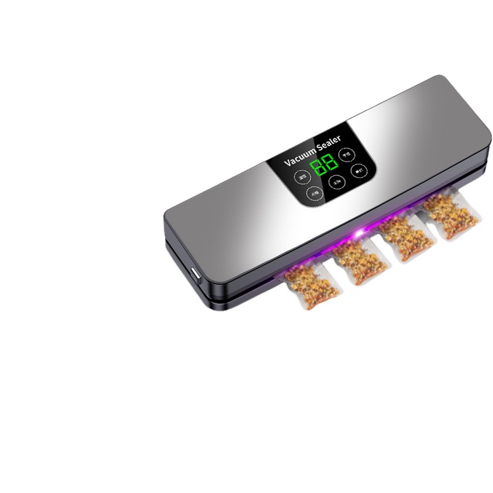 Aparat de vidat, 5 functii, display LED, 120W, 20 pungi de vidat, gri inchis