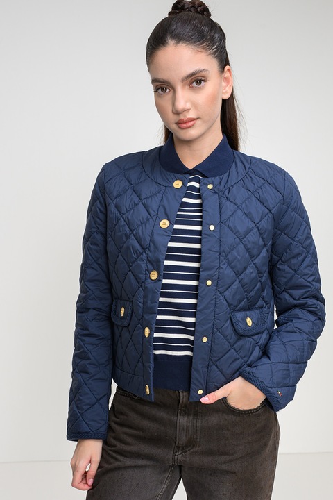 Tommy Hilfiger, Jacheta matlasata cu finisaj rezistent la apa, Bleumarin