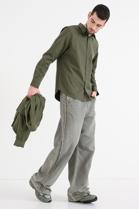 CALVIN KLEIN, Camasa din amestec de bumbac, Verde masliniu