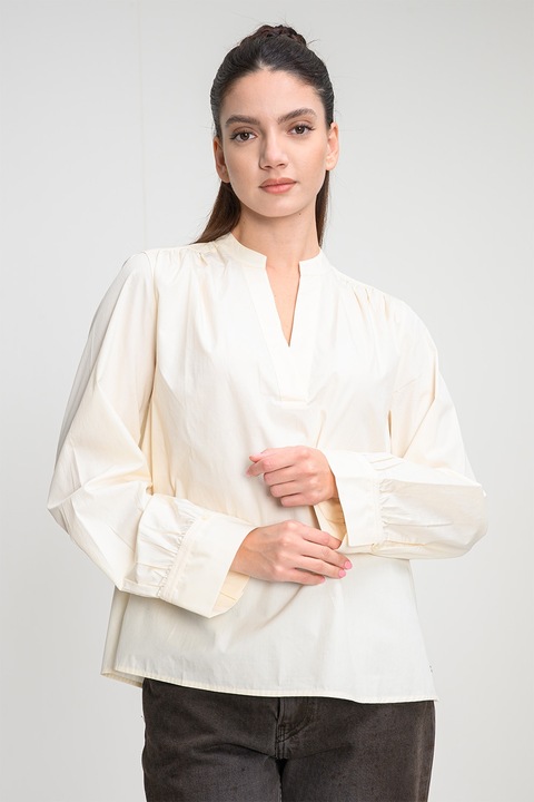 Tommy Hilfiger, Bluza lejera din bumbac organic, Maro nisip