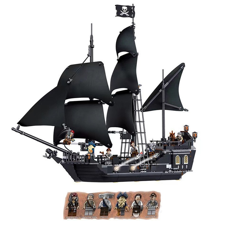 Строителен кораб ZOUN, Black Pearl, 804 части, многоцветен, 3+ години