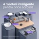 Robot aspirator Monsga MR1, 7.000 Pa putere mare de aspirare, 4-in-1 aspirare si mop, control aplicatie & Alexa, autonomie 140 min, auto-reincarcare, ultra-subtire, pentru par animale si podele dure