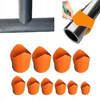Set 10 Sabloane Piele Imbinari Tevi, Pentru Marcarea Precisa la 90 de Grade, Diametre Diverse 20-213.1mm, Culoare Portocalie Eficienta Profesionala