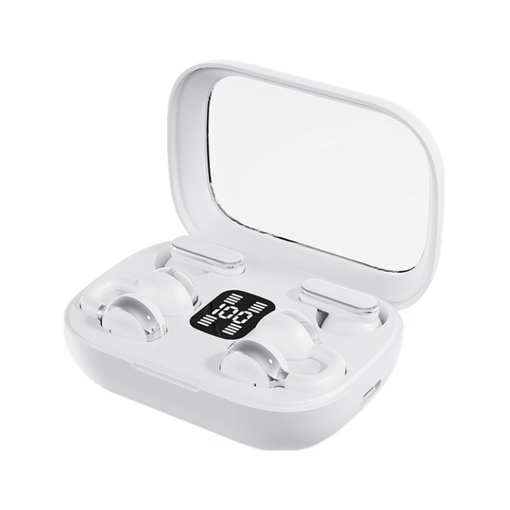 Vezeték nélküli fülhallgató, fülhorog kialakítású, vízlepergető, fekete, Bluetooth 5.4