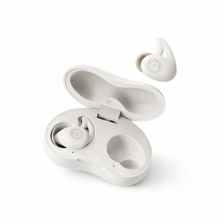 Casti Wireless pentru Somn MiniOne, Bluetooth 5.3, Ultra-Usoare, Ideale pentru Dormit pe o Parte, Izolare Fonica, 48h Autonomie, Crem