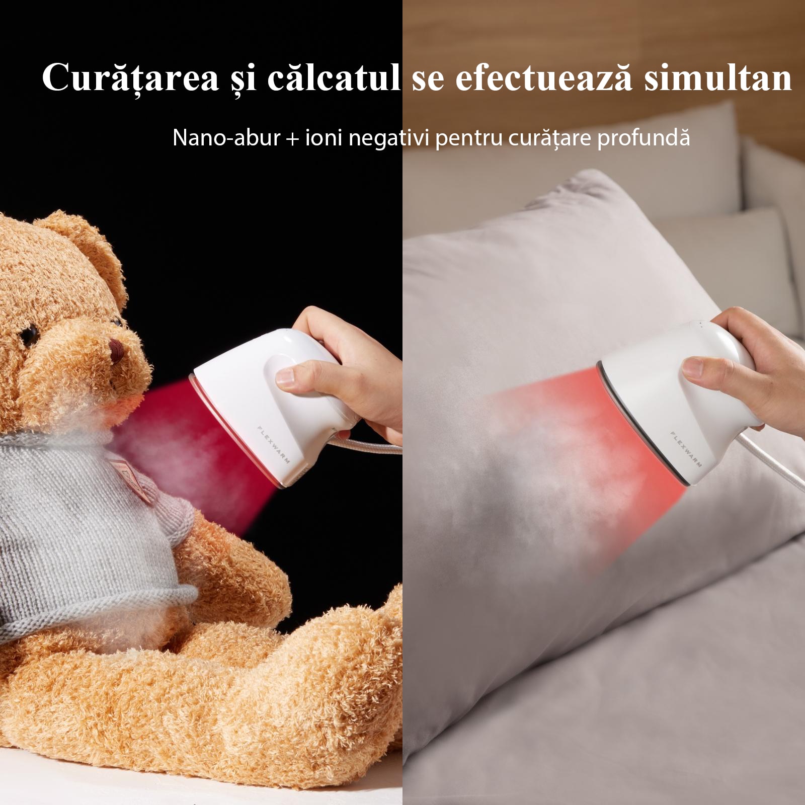 Fier de Calcat cu Abur Nano|4 moduri de calcare (2 uscate + 2 cu abur);Functie cu ioni negativi;Oprire automata de siguranta;Talpa curbata;Calcare orizontala si verticala;cu priza de calatorie