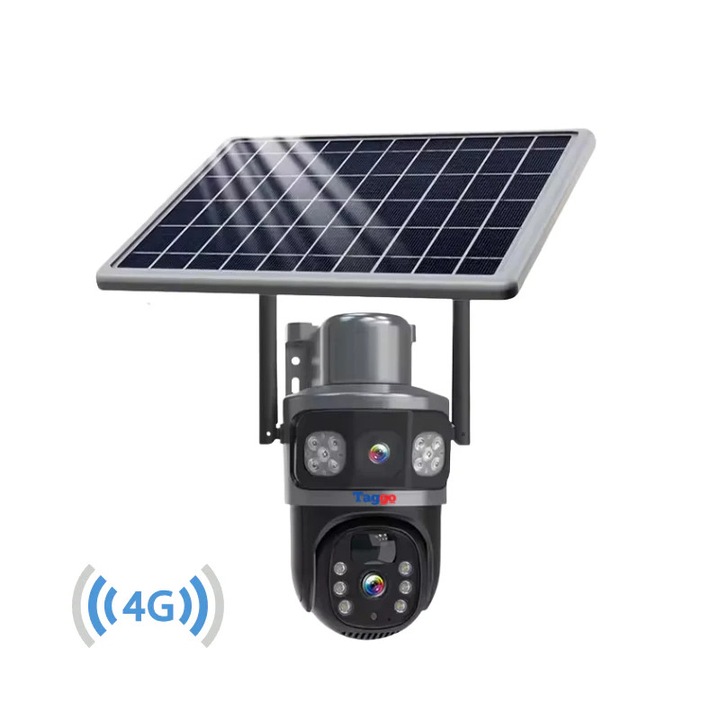 4G Megfigyelő Kamera, 8MP Felbontás, Napenergiás Töltés, Automatikus Követés, IP66 Vízálló