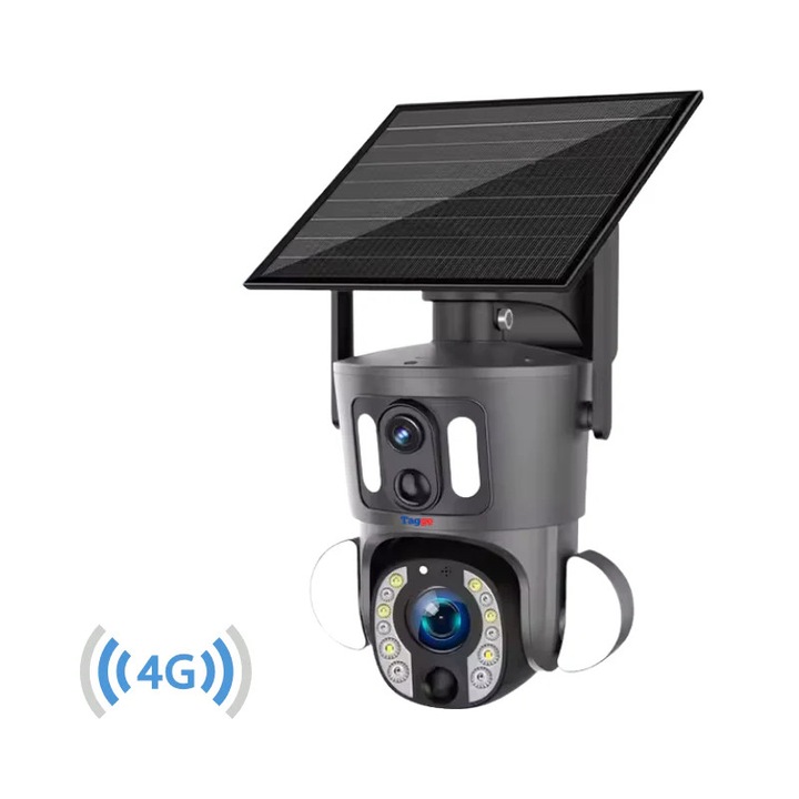 4G Megfigyelő Kamera, 8MP Felbontás, Napenergiás, 20X Optikai ZOOM, Emberi Érzékelés, IP66