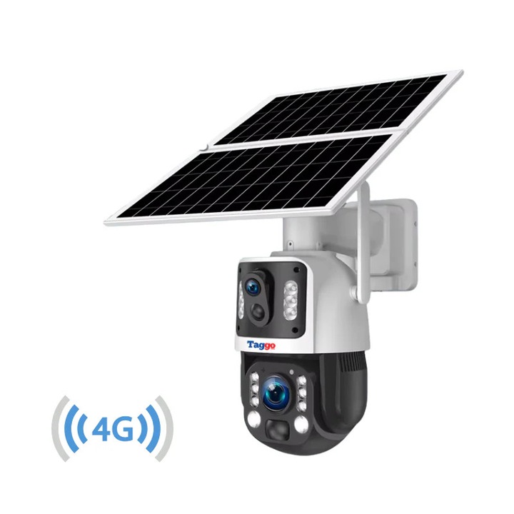 4K Камера за Наблюдение, 4G SIM Карта, Слънчево Зареждане, 8MP, 36X Оптично Увеличение, Непрекъснат Видеозапис, Автоматично Проследяване