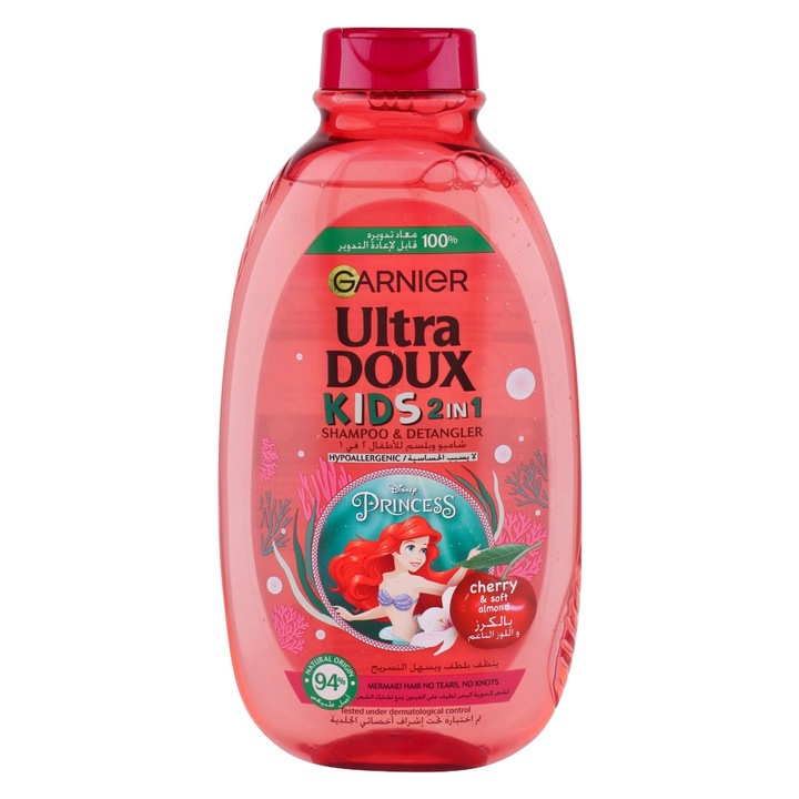 Sampon si balsam 2 in 1, Garnier, hipoalergenic, cirese si migdale dulci, 250ml