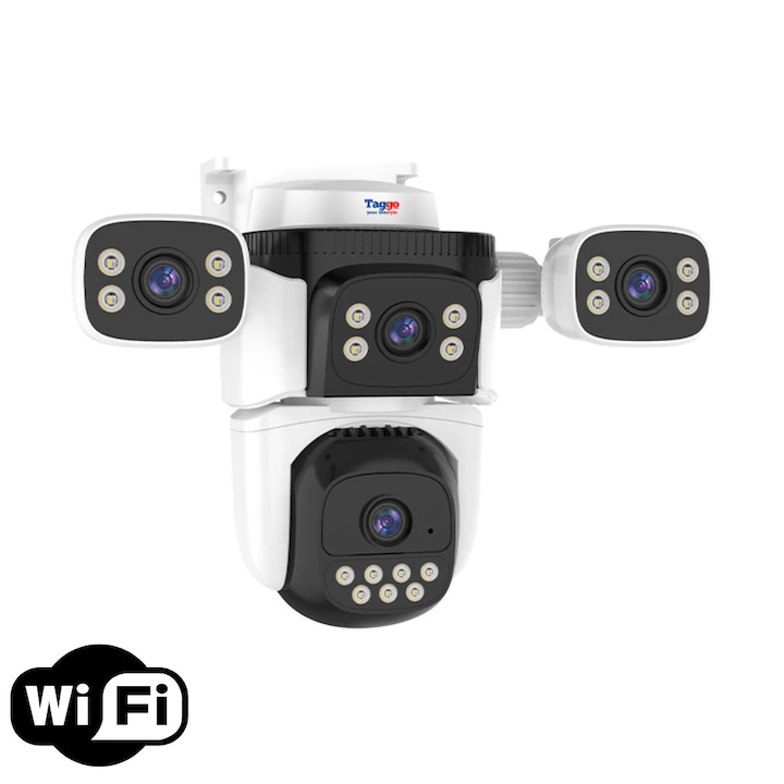 Camera de Supraveghere Duala 4G, Rezoluie 6MP, Slot de Cartela SIM, Panou Solar 7, 5W, Detectie Umana, Viziune Nocturna, Rezistenta IP66, Control Total