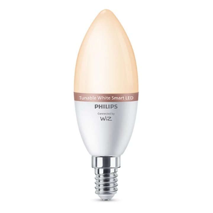 Set becuri WiZ Smart WiFi Candle C37 E14 4.9W, alb reglabil, 3 bucati