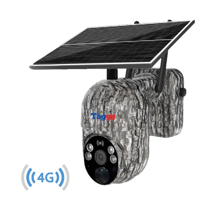 Camera de Vanatoare Taggo 4G, 4MP, Detectie Miscare, Vedere Nocturna Color, IP66, cu Panou Solar