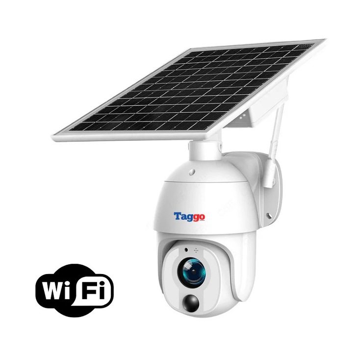Camera de Supraveghere WiFi, cu Panou Solar, 8MP, ZOOM OPTIC 20X, Structura Metalica si Protectie IP66, Comunicare Bidirectionala, Notificari Instante la Detectie Umana