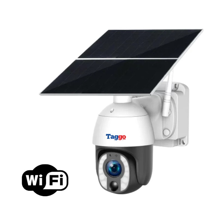 Napelemes megfigyelőkamera, 8MP, WiFi kapcsolat, 20X OPTIKAI ZOOM, Kétirányú kommunikáció