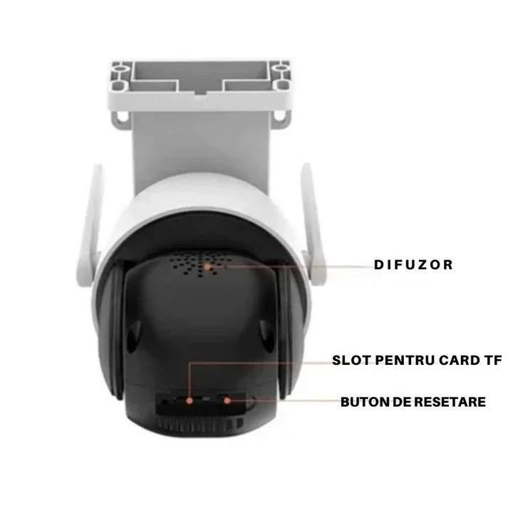 Camera supraveghere IP Dahua IPC-HFW2249M-S-LED-0360B-B-PRO, 2MP, Full-Color, lentila 3.6 mm, IR LED alb 50m, microfon, audio in/out, PoE, IP67, WizSense