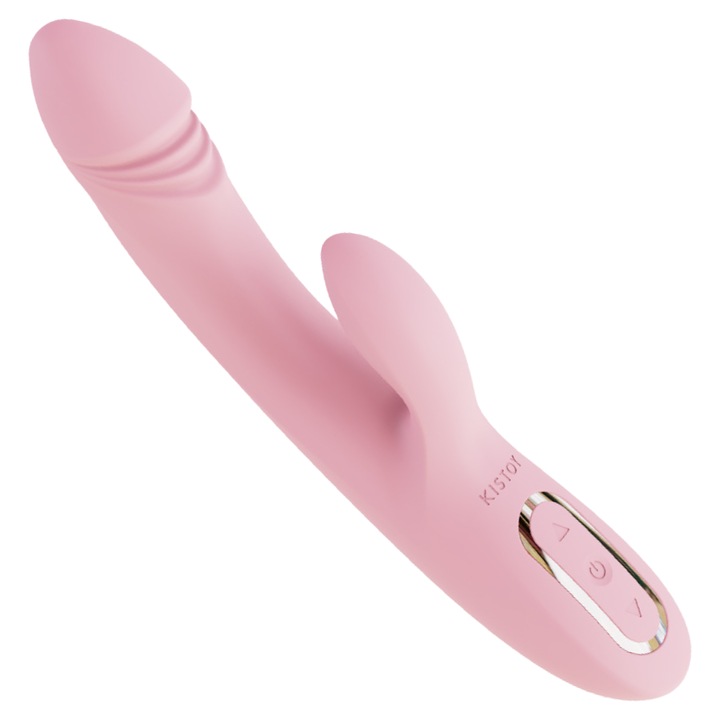Katty „Nyuszi” női vibrátor, Kisstoy®, 9 G-pont vibrációs mód és 3 csikló mód, fűtési funkció, szilikon