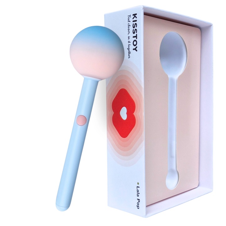 Женски вибратор за клитор Lala Pop, от Kisstoy®, във формата на близалка, 10 режима на вибрация, силикон