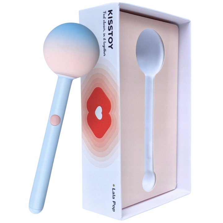 Lala Pop női vibrátor csiklóra, a Kisstoy® márkától, nyalóka alakú, 10 rezgési móddal, szilikon, mágneses töltés