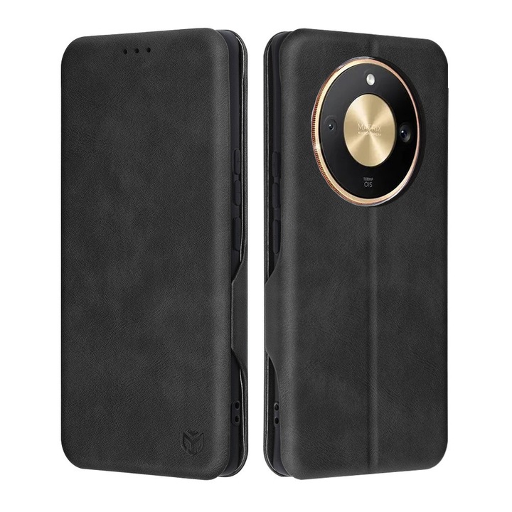 Husa pentru Honor Magic 8 Lite Tip Carte, Safe Wallet Plus, Functie de Stand, Calitate Premium, Antisoc, Protectie Sporita, Negru