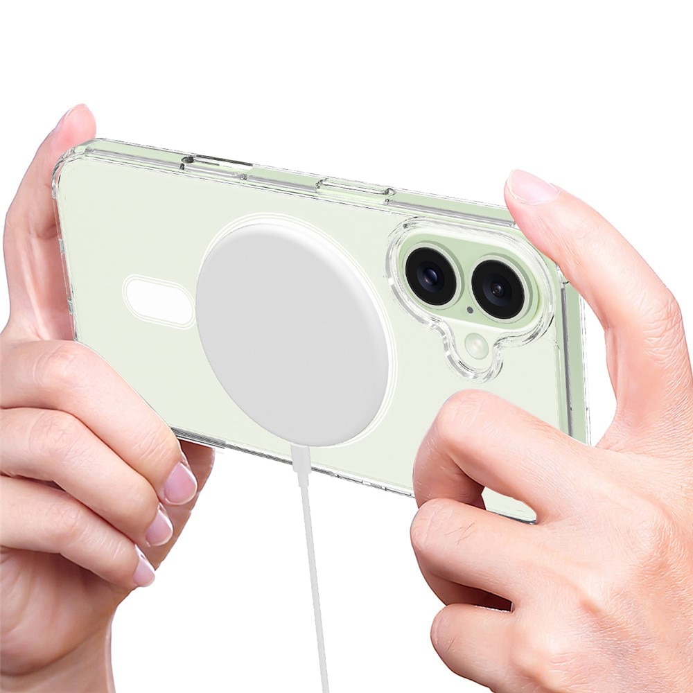 Carcasa transparenta iPhone 16 Plus, acril magnetic MagSafe