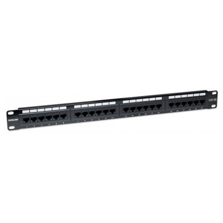 19" patch panel, 24 portos, RJ-45, 1U, Intellinet Network Solutions