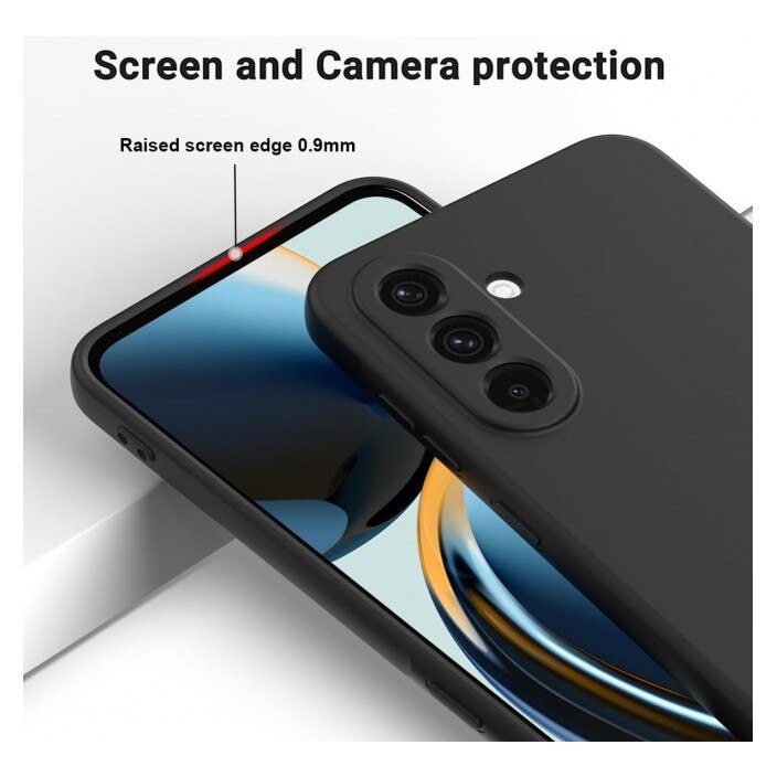 Husa Upzz® Ultra Slim New Compatibila Cu Samsung Galaxy A37 5G, Silicon Soft Slim, Protectie La Camera, Negru