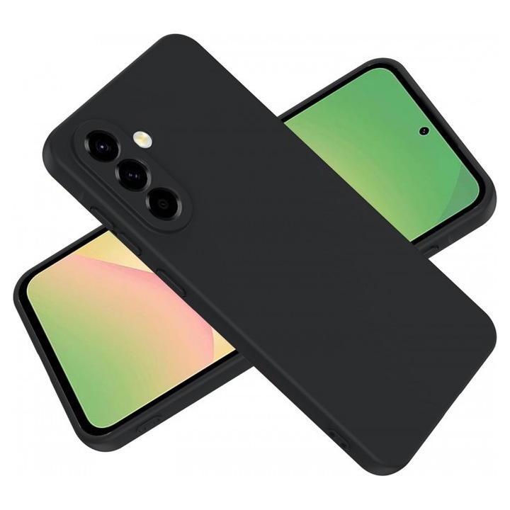 Husa Upzz® Ultra Slim New Compatibila Cu Samsung Galaxy A57 5G, Silicon Soft Slim, Protectie La Camera, Negru