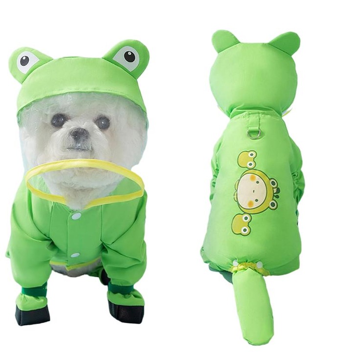 Pelerina de ploaie pentru caini, OSPE, cu protectie pentru coada si labute, verde (marimea XL)