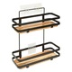 Organizator baie, 5five Simple Smart, 2 niveluri, negru/natur, 25, 5x15, 5x30cm