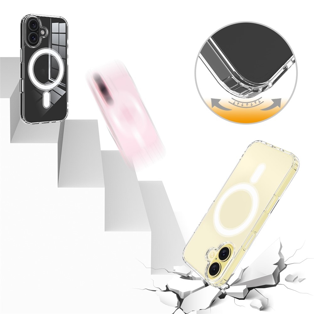 Carcasa transparenta iPhone 16 Plus, acril magnetic MagSafe