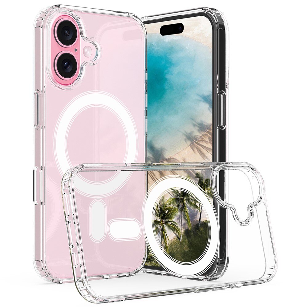 Carcasa transparenta iPhone 16 Plus, acril magnetic MagSafe