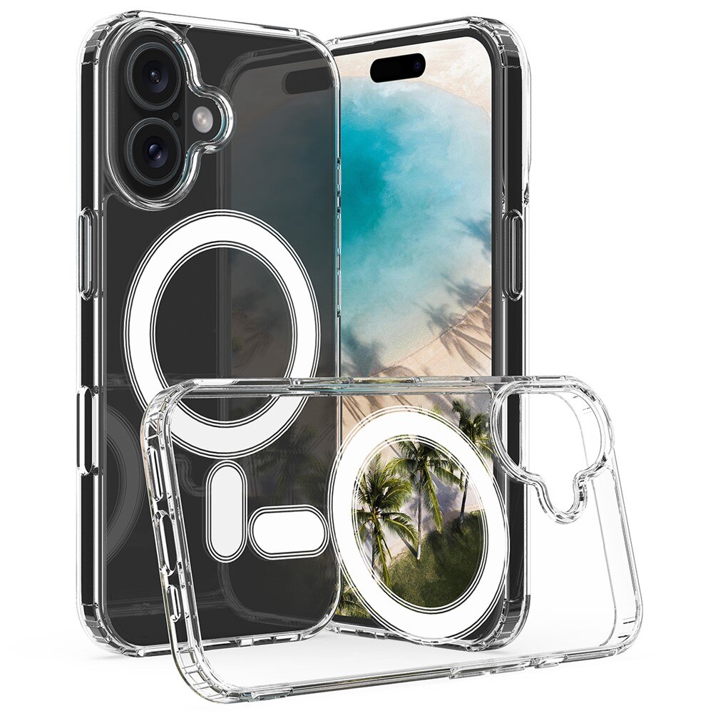Carcasa transparenta iPhone 16 Plus, acril magnetic MagSafe