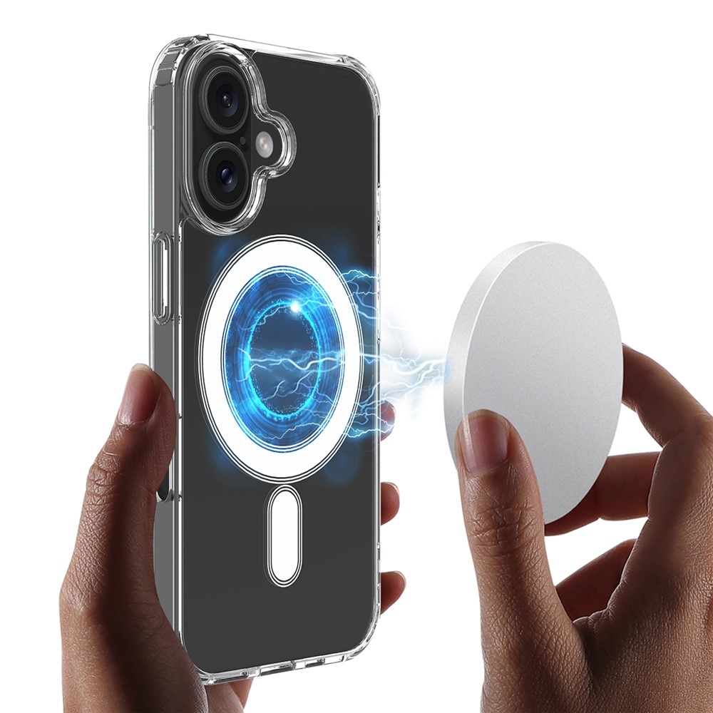 Carcasa transparenta iPhone 16 Plus, acril magnetic MagSafe