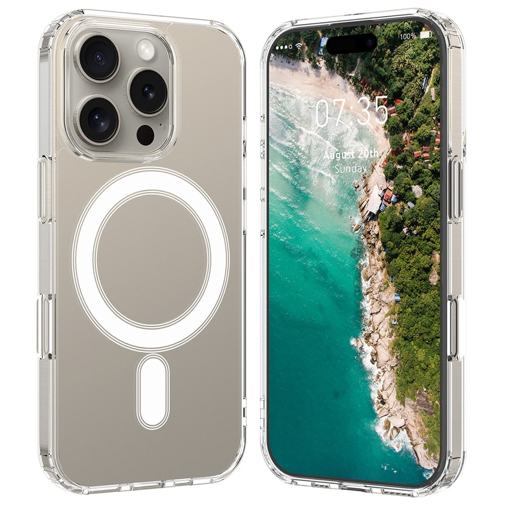 Carcasa pentru telefon iPhone 16 Pro, TPU/Acril, transparent, compatibila cu MagSafe