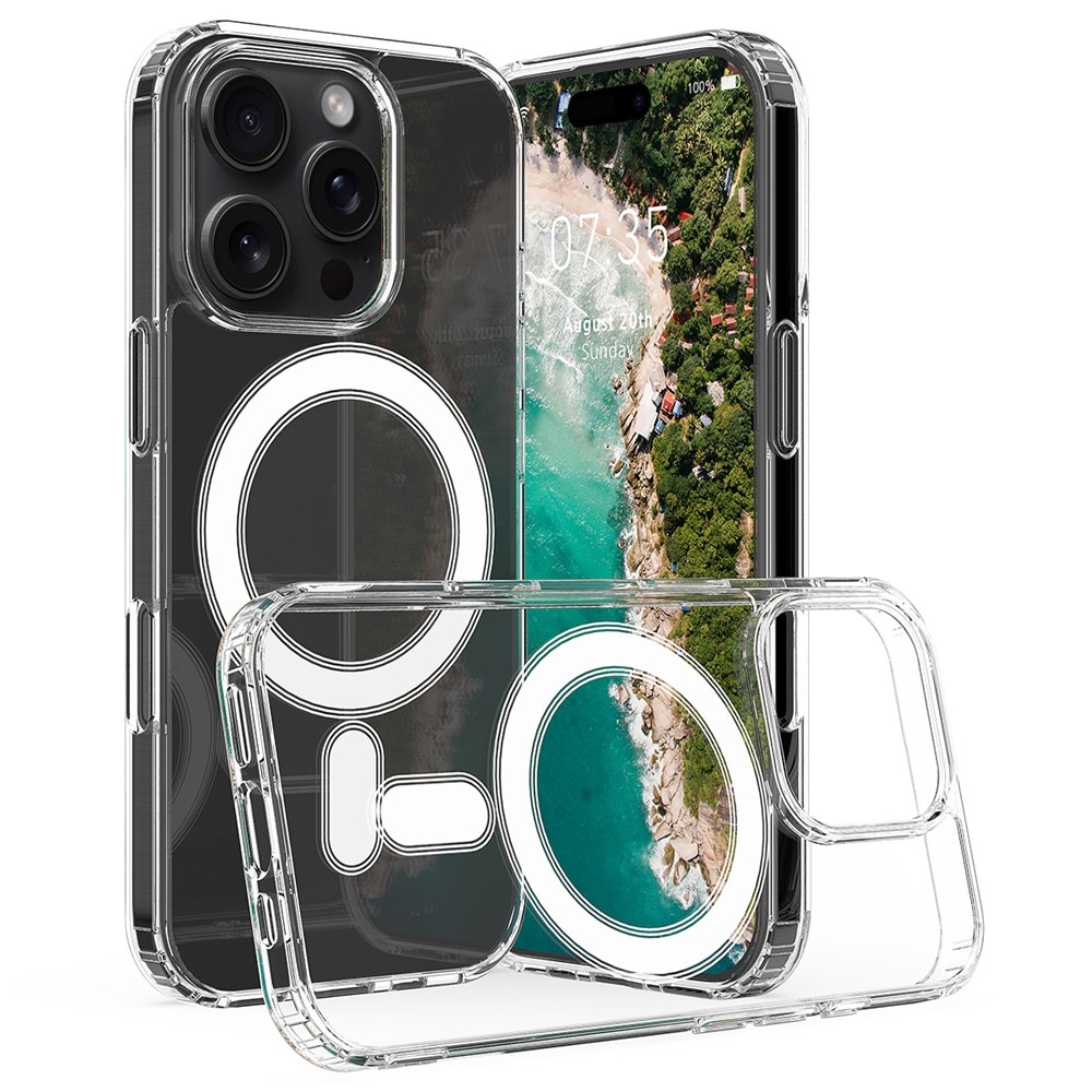 Carcasa pentru telefon iPhone 16 Pro, TPU/Acril, transparent, compatibila cu MagSafe