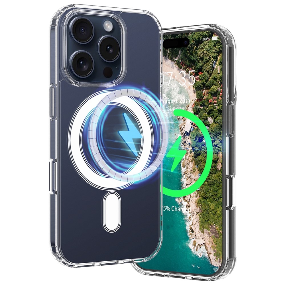 Carcasa pentru telefon iPhone 16 Pro, TPU/Acril, transparent, compatibila cu MagSafe