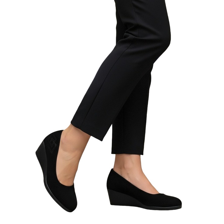 Pantofi cu platforma C-118 122885, Negru