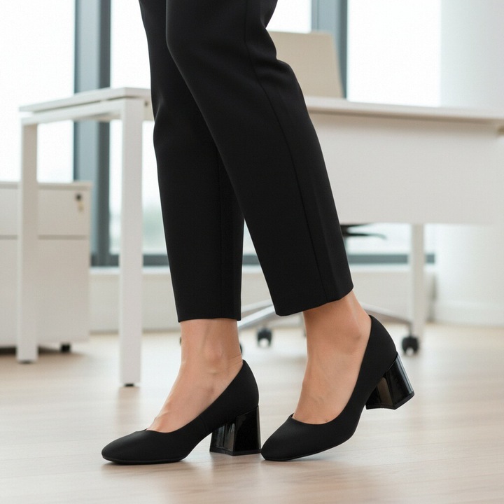 Pantofi eleganti cu toc C-155negru 122870, Negru