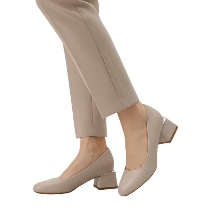 Pantofi eleganti cu toc C-152bej 122906, Bej