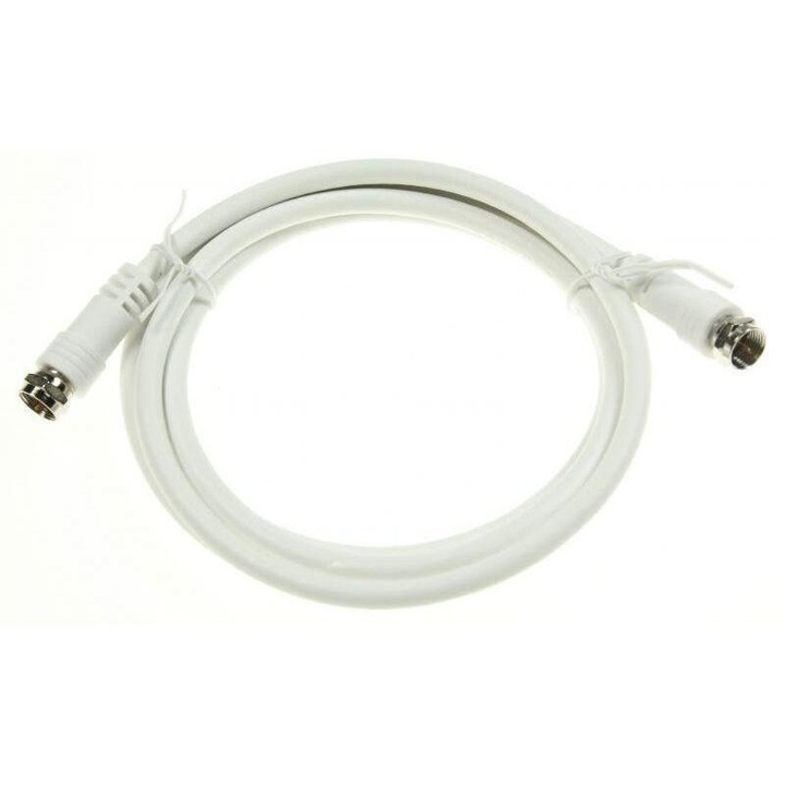 Кабел Антена F-мъжко / F-мъжко Бял Клас A, 1,5м - COM