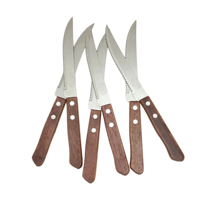 Cutit 30600031, lemn, cu maner, 11.5 cm, set 6 bucati
