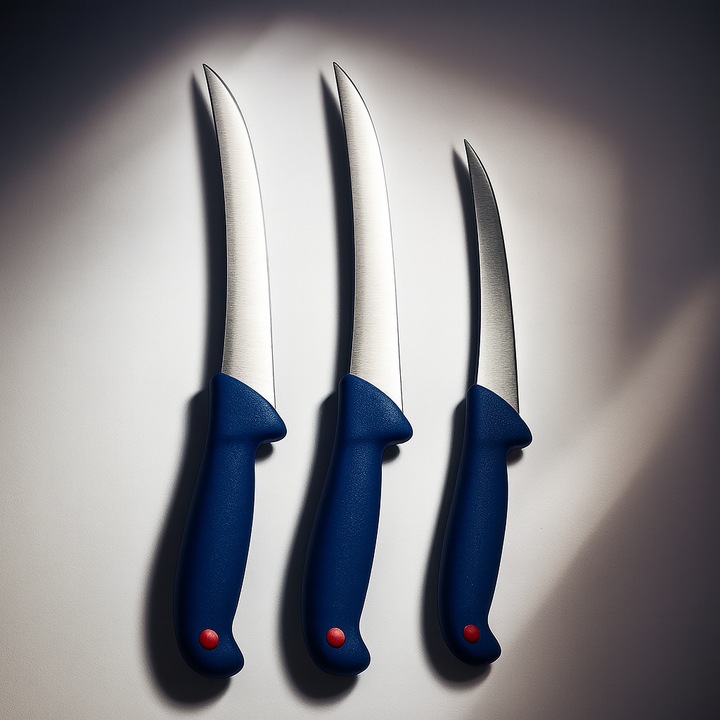 Set 3 Cutite Profesionale FEROTYB® – lame curbate din otel inoxidabil, manere ergonomice antialunecare – lungime totala 28 cm si 26 cm